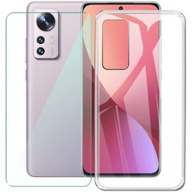 Pack Coque Silicone Transparente + Verre Trempé Pour Xiaomi 12 / 12x - Protection Anti-Chocs Et Anti-Rayures