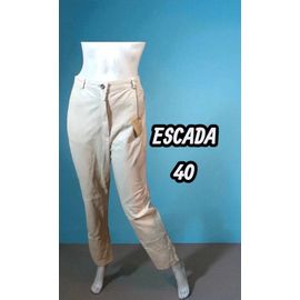 Escada Sport Taille 40 Neuf Superbe Pantalon Cuir Agneau Couleur Crème