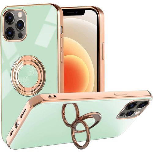 Coque Huawei P50 Pro - Bord Tpu Souple, Protection Complète De L'appareil Photo, Anneau Rotatif 360°/Support Pied, Compatible Supports Magnétiques Voiture - Cyan