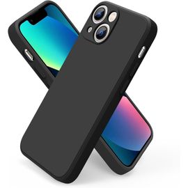 Coque En Silicone Liquide Compatible Iphone 13 Mini (5,4"") - Protection Intégrale Antichoc, Toucher Doux, Intérieur Microfibre, Bords Surélevés Pour Caméra - Bleu Marine