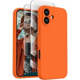 Coque Silicone Améliorée Pour Iphone 16 Plus 6,7 Pouces, Protection Caméra Intégrée, 2 Verres Trempés 9h, Intérieur Microfibre Anti-Rayures, Compatible Charge Sans Fil, Garantie À Vie