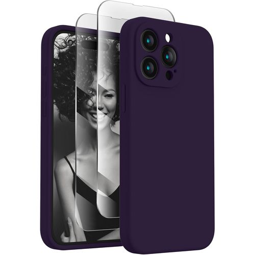Coque Silicone Iphone 15 Pro Max ¿ Protection Caméra Intégrée, 2 Films Verre Trempé 9h, Intérieur Microfibre Anti-Rayures, Compatible Charge Sans Fil, Finition Couleur Assortie, Garantie À Vie