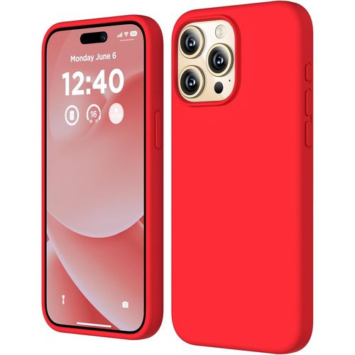 Coque Silicone Liquide Pour Iphone 15 Pro Max (6,7 Pouces) - Mince Anti¿Chocs, Doublure Microfibre, Bords Surélevés, Compatible Recharge Sans Fil