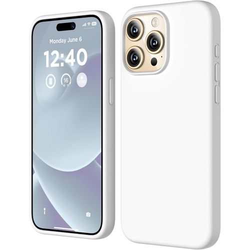Coque Silicone Liquide Pour Iphone 15 Pro Max 6,7 Pouces - Fine Et Antichoc, Coins Renforcés, Bords Surélevés Caméra/Écran, Intérieur Microfibre Anti-Rayures, Compatible Recharge Sans Fil