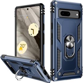 Coque Protectrice Pour Google Pixel 7 - Anti¿Choc Niveau Militaire, Protection Jusqu'à 4,5 M, Anneau 360° Pivotant & Compatible Support Magnétique Voiture, Bleu