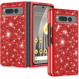 Coque Pailletée Crystal Bling Pour Google Pixel Fold 5g (7,6'', 2023) ¿ Étui Ultra-Fin Mat Antichoc Noir, Protection Slim Compatible Charge Sans Fil