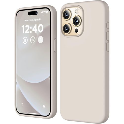 Coque Silicone Liquide Compatible Iphone 15 Pro Max 6,7 Pouces - Slim Antichoc Corps Complet, Bords Caméra/Écran Surélevés, Doublure Microfibre Anti-Rayures, Compatible Recharge Sans Fil