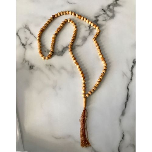 Collier Perles Bois Et Pompon Maroc