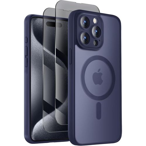 Coque Iphone 15 Pro Max Compatible Magsafe - 2 Protecteurs D'écran Vie Privée - Protection Caméra Intégrée - Résistance Chutes Niveau Militaire (4,5 M) - Antidérapante