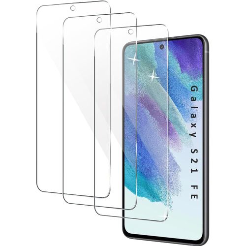Lot De 3 Films En Verre Trempé 9h Pour Samsung Galaxy S21 Fe ¿ Hd Anti-Rayures, Anti-Empreintes, Oléophobe, Tactile Ultra-Sensible, Pose Facile