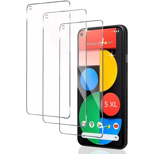 Lot De 3 Protections D'écran En Verre Trempé 9h Pour Google Pixel 5xl - Transparence Hd, Anti-Empreintes, Anti-Rayures, Installation Sans Bulles