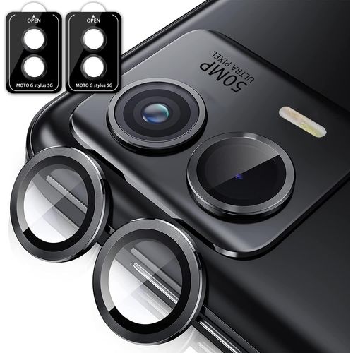 Lot De 2 Protections D'objectif Pour Moto G Stylus 5g (2024) ¿ Verre Trempé 9h, Bague Métallique Aluminium Étanche Anti-Poussière Et Gabarit D'installation