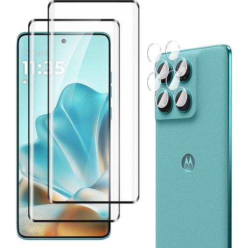 Pack 2+2 Protège¿Écrans En Verre Trempé + Protège¿Lentilles Pour Motorola Edge 60 Fusion - 9h Hd Anti¿Rayures, Anti¿Empreintes, Pose Sans Bulles