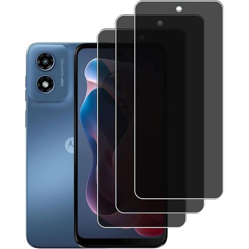Protection Écran Verre Trempé Anti-Espion Pour Motorola Moto G Play 2024 - Dureté 9h, Anti-Rayures, Anti-Empreintes, Pack De 3