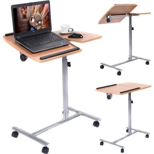 Table Pour Ordinateur Portable Réglable Table De Lit À Roulettes Table D'appoint