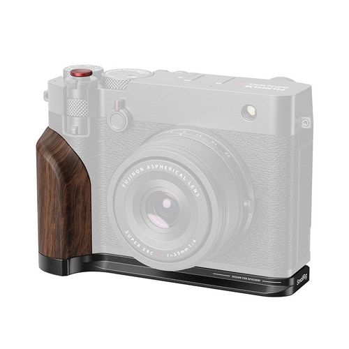 SMALLRIG Grip noir avec poignée en bois compatible avec Fujifilm GFX100RF