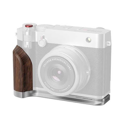 SMALLRIG Grip 5265 L gris avec poignée en bois compatible avec Fujifilm GFX100RF