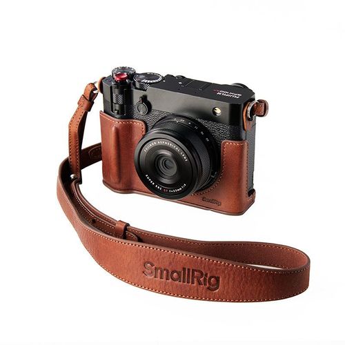 SMALLRIG Étui de protection en cuir marron compatible avec Fujifilm GFX100RF