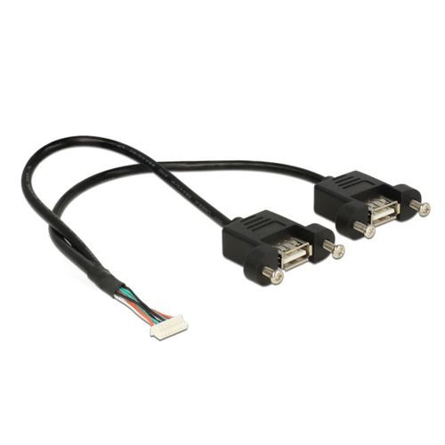 Delock - Câble interne USB vers externe - embase USB 2.0 à 8 broches (F) pour USB (F) - 25 cm - noir
