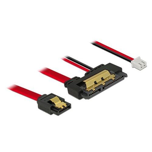 Delock - Câble SATA - Serial ATA 150/300/600 - SATA, alimentation interne - 2 broches (R) pour combo SATA (R) droit - 30 cm