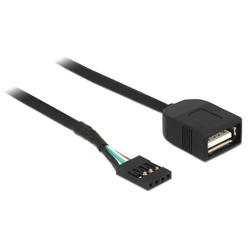 Delock - Câble interne USB - embase USB 2.0 à 4 broches (F) pour USB (F) - 40 cm - noir