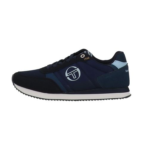 Chaussures Basses Cuir Ou Simili Sergio Tacchini Bergamo Wht/wht/vintage Indigo Bleu Marine