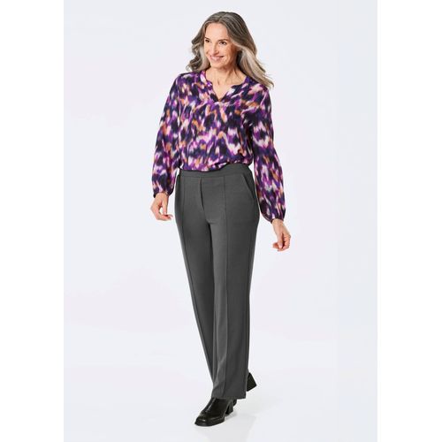 Pantalon À Taille Élastique Avec Pinces - Gris / Chiné - Gr. 225 De Goldner Fashion