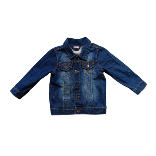 Veste En Jean Bleu Marine Effet Délavé. Tape À L'Oeil. Taille 2 Ans. 86 Cm