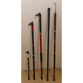Lot Bradé (Achat À L'Unité Possible) De 3 Beaux Lancers Et Deux Top Cannes À Pêche Au Coup Télescopiques