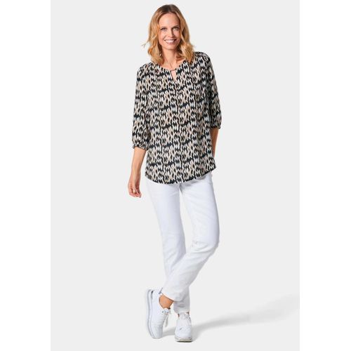 Chemisier Imprimé - Noir / Blanc / Beige / À Motifs - Gr. 50 De Goldner Fashion