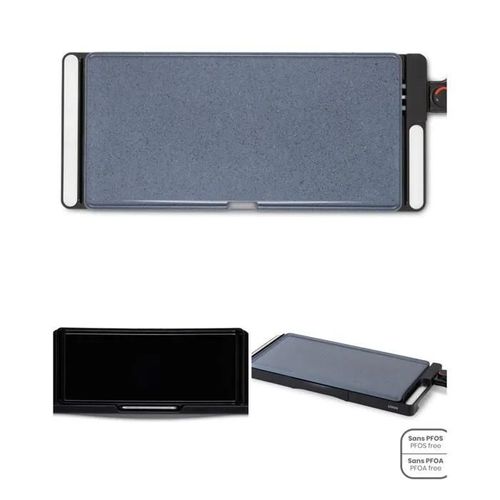 Plancha GRILL électrique 50x25 avec Revêtement antiadhésif et bac récupérateur de jus-cuisson 50 x 25