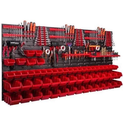Étagère murale - BOTLE - 172x78 cm - Rouge - Plastique - 56 pcs.