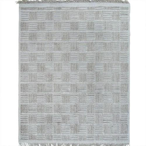 Tapis Damier En Jute Naturel Artisanal Reliefs Beige 160x230