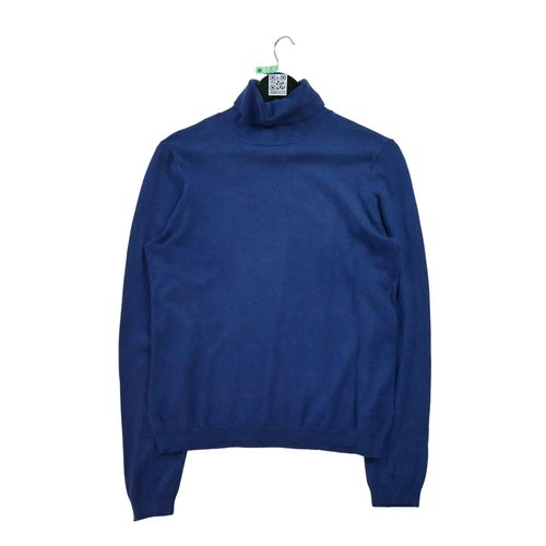 Reconditionné - Pull Femme Col Roulé En Soie - Taille L - Femme - Marine
