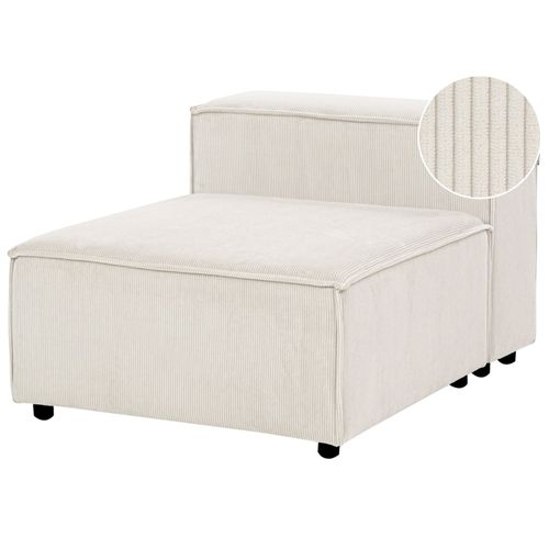 Module Fauteuil Ardal Velours Côtelé Blanc Cassé