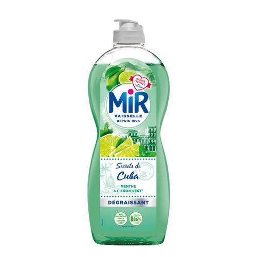 MIR VAISSELLE Liquide vaisselle Secrets de Cuba Menthe & Citron Vert 675ml
