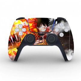 Autocollant Luffy animé One Piece pour manette PS5, étiquette de protection en vinyle pour Playstation 5