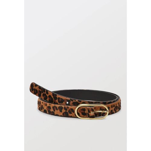 Ceinture Imprimé Léopard 2 Cm En Cuir Poils