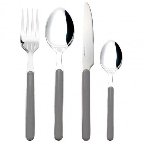 Brunner - Delice - Set De Couverts Taille 16 Pieces, Gris/Blanc