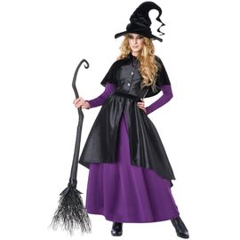 Déguisement Sorcière Noire Et Violette Luxe Femme - Taille: Xs (36/38)