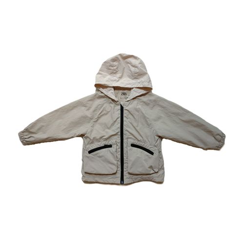 Veste Légère Coupe Vent Beige Et Crème À Capuche. Zara. Taille 2 Ans. 92 Cm