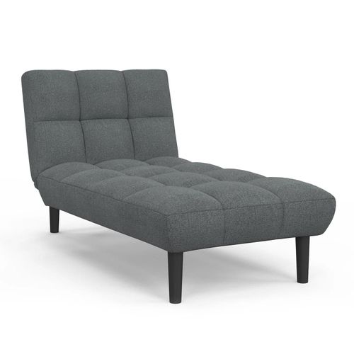 Méridienne Clic Clac Salome Capitonnée 80 X 180 Cm Tissu Gris Anthracite