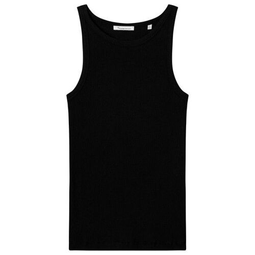 Knowledgecotton Apparel - Women's Racer Rib Top - Débardeur Taille Xl, Noir