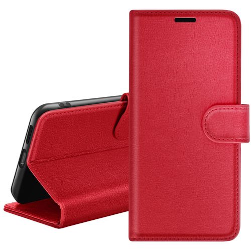 tui Portefeuille Pour Xiaomi Redmi Note 8t Support Et Languette Zana Rouge