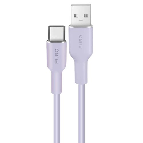 Câble USB-A vers USB-C 1.5m Icon Souple Charge Rapide Ultra Résistant PURO Lavande