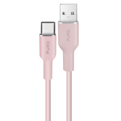 Câble USB-A vers USB-C 1.5m Icon Souple Charge Rapide Ultra Résistant PURO Rose