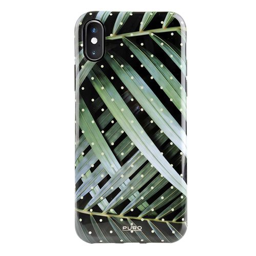 Coque Pour Apple Iphone X / Xs Collection Glam Tropical Leaves Puro Vert