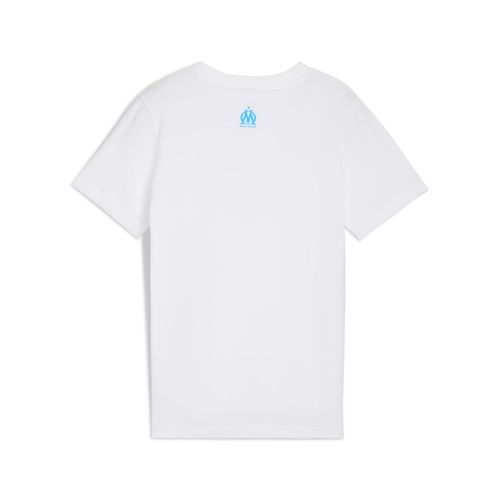 Puma T-Shirt Ftblculture Olympique De Marseille Enfant Et Adolescent, Vêtements, Blanc/Azure, 13-14y