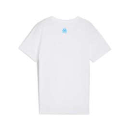 Puma T-Shirt Ftblculture Olympique De Marseille Enfant Et Adolescent, Vêtements, Blanc/Azure, 13-14y