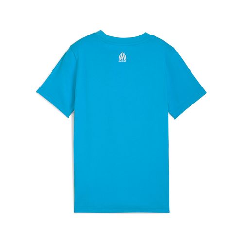 Puma T-Shirt Ftblculture Olympique De Marseille Enfant Et Adolescent, Vêtements, Azure/Blanc, 15-16y